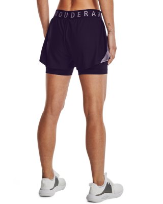 UNDER ARMOUR HEAT GEAR WOMEN’S PLAY UP 2.0 RUNNING SHORTS BLACK WHITE LARGE NWOT